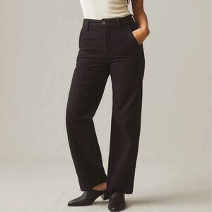 NWOT American Giant Women's‎ Wide Leg Pants Black Size 8 Casual Relaxed Fit